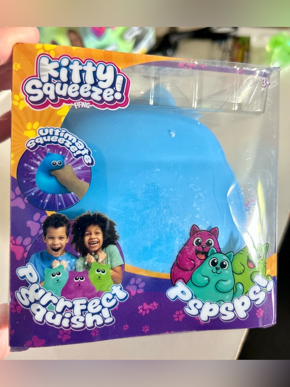 Viral Kitty Squeeze Squishy Toy, Jumbo Stress And Anxiety Relief! Blue Kitty - Picture 2 of 3